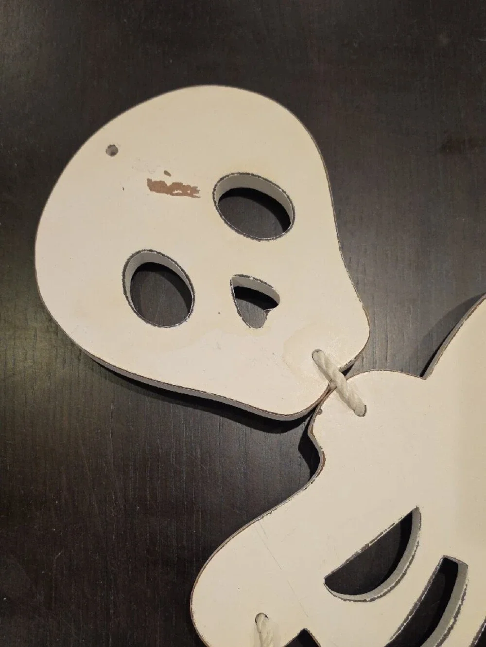 Halloween White Wooden Hanging Skeleton, 27